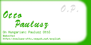 otto paulusz business card