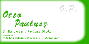 otto paulusz business card